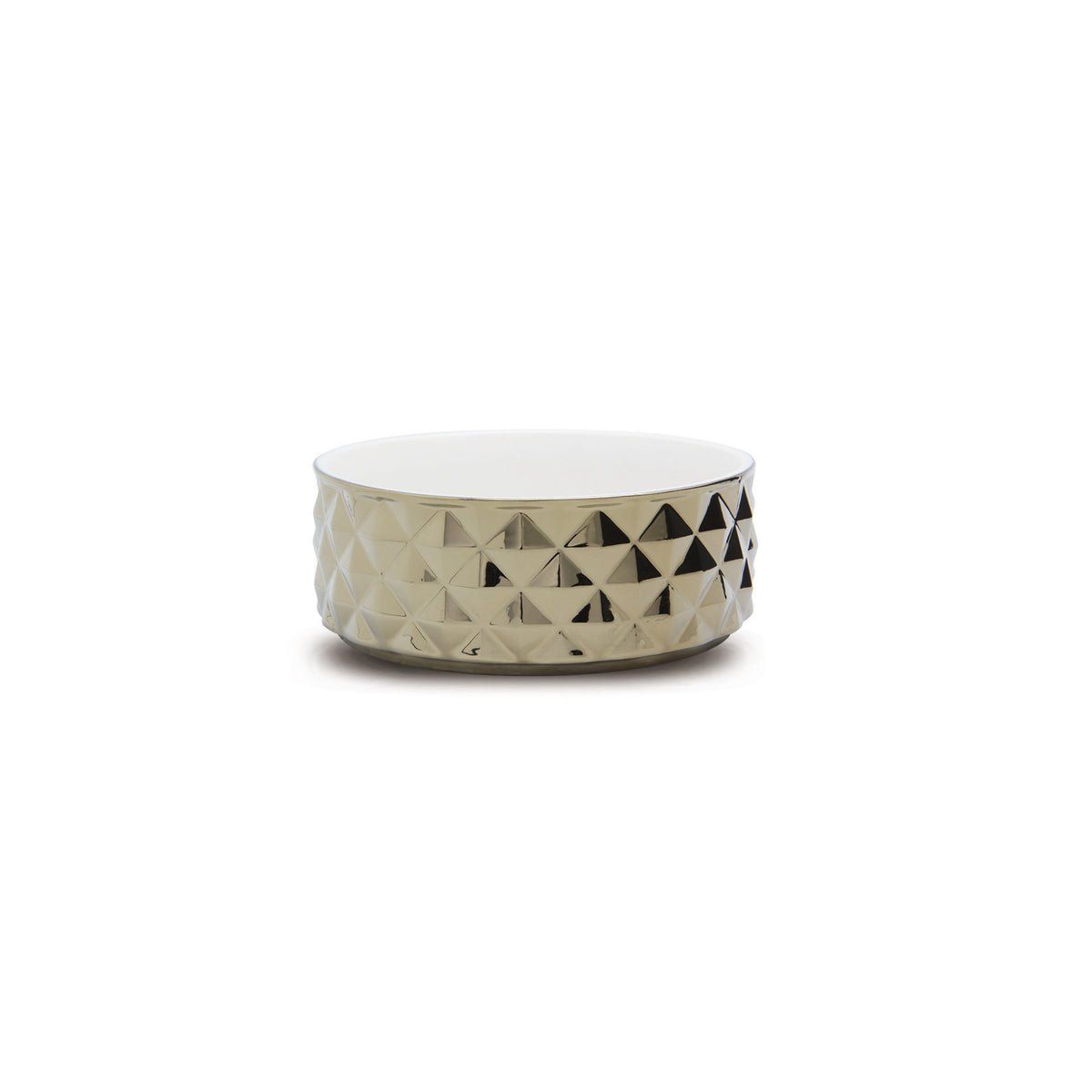 Chrome Effect Ceramic Pet Bowl - S (450ml)