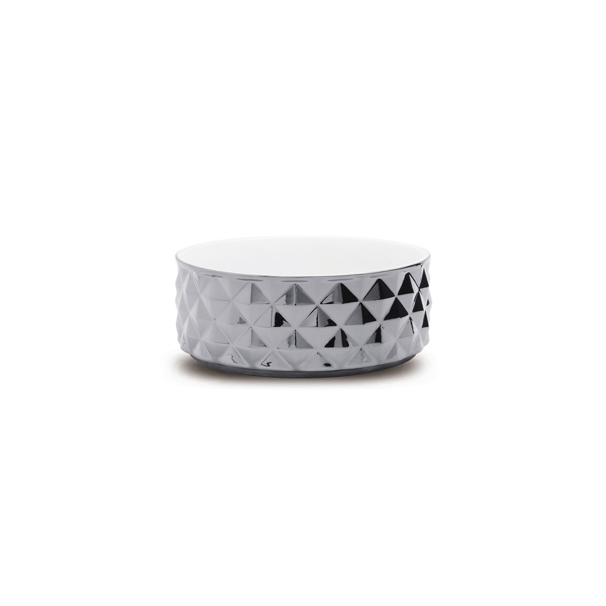 Chrome Effect Ceramic Pet Bowl - S (450ml)