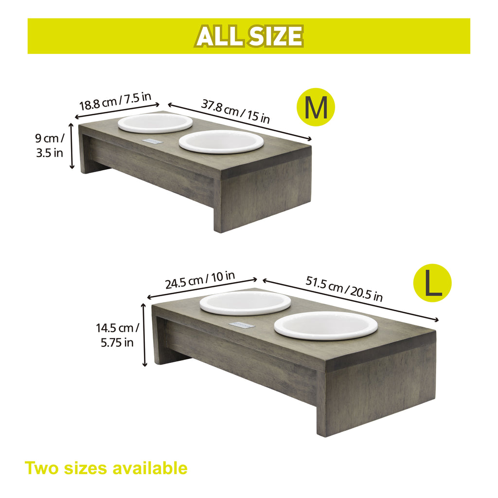 Rubberwood Double Diner with Ceramic Bowls - L (2000ml) - Additional Image 1