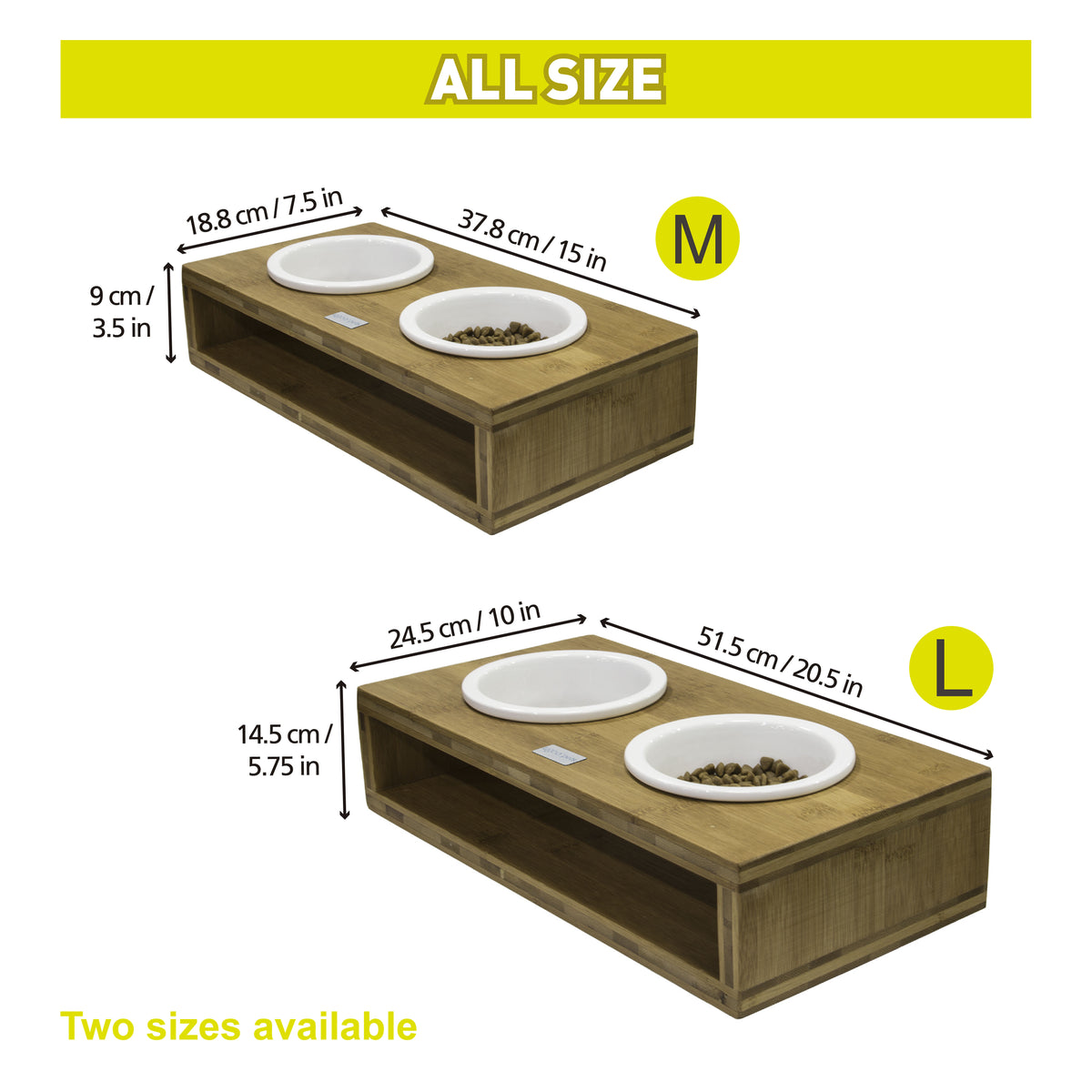 Bamboo Double Diner with Ceramic Bowls - L (2000ml) - Additional Image 1