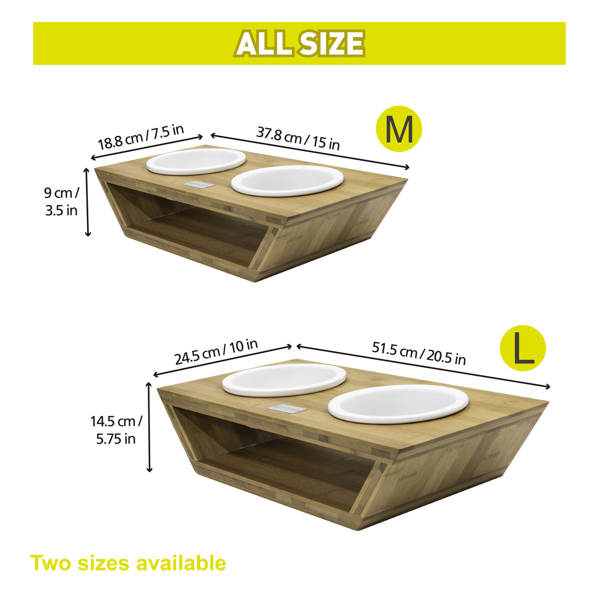 Bamboo Double Diner with Ceramic Bowls - L (2000ml) - Additional Image 1