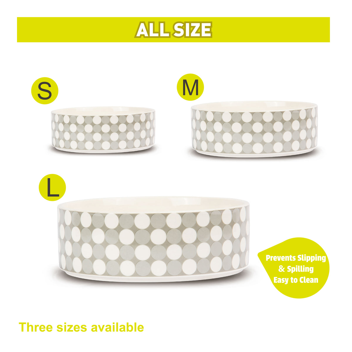 Patterned Ceramic Pet Bowl - L (1500ml) - Additional Image 1