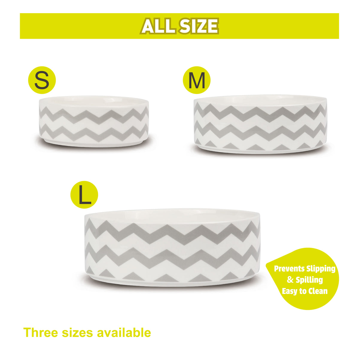 Patterned Ceramic Pet Bowl - L (1500ml) - Additional Image 1