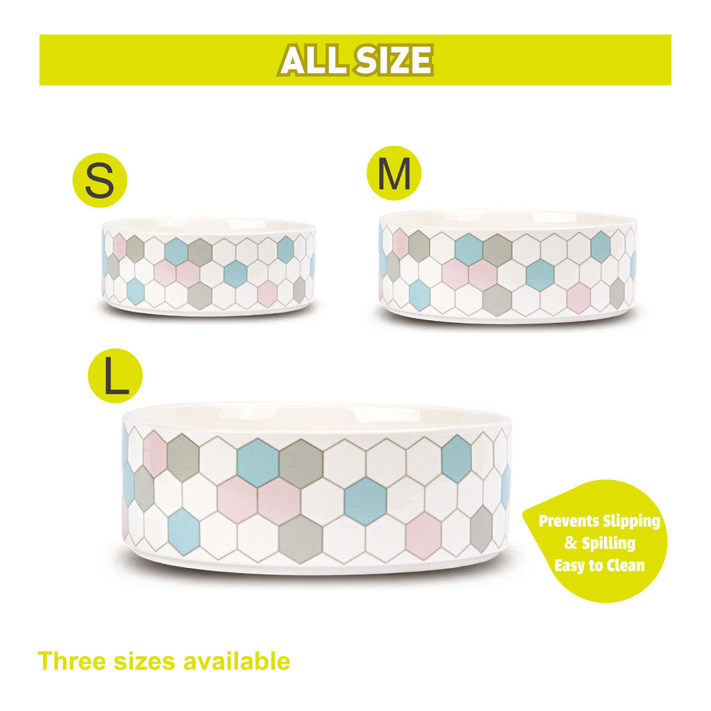Patterned Ceramic Pet Bowl - L (1500ml) - Additional Image 1