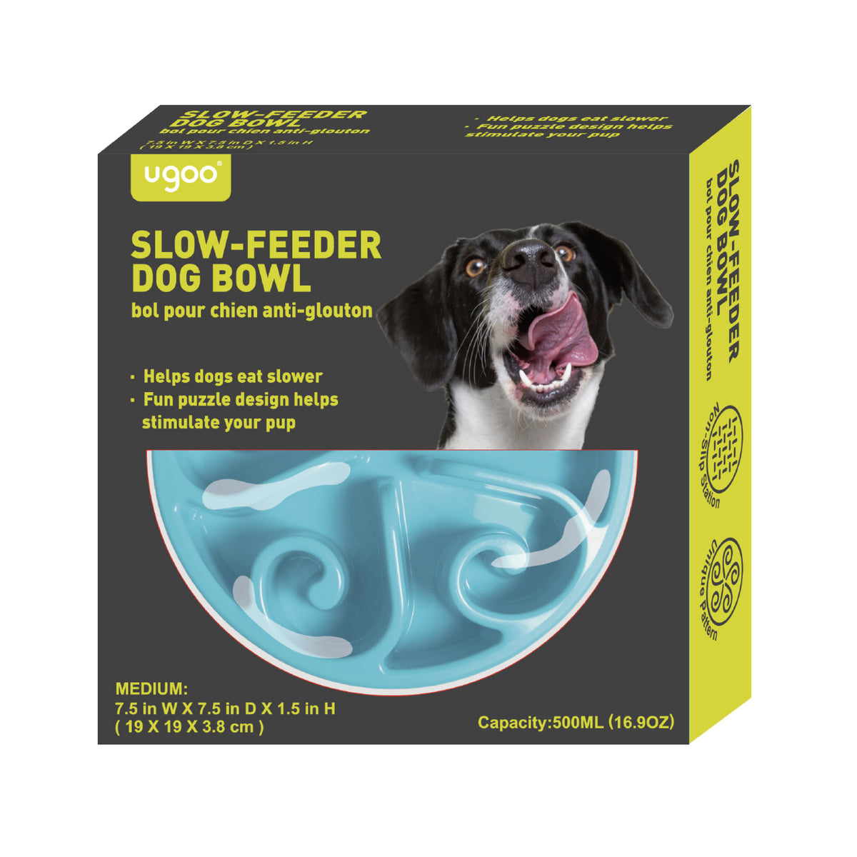 Slow Feeding Plastic Pet Bowl - L (1500ml) - Additional Image 1
