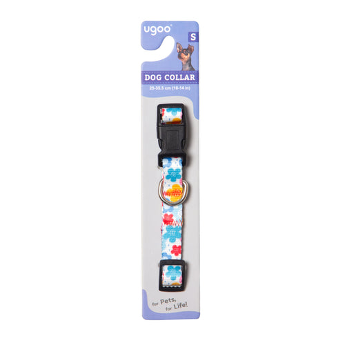 Adjustable Floral Dog Collar - S