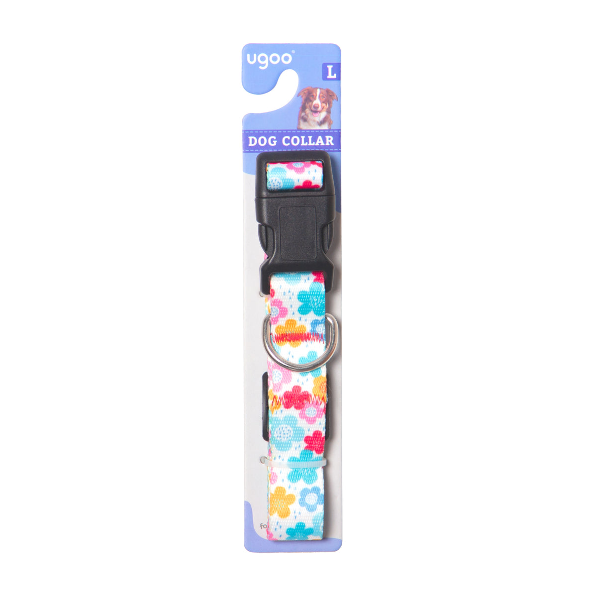 Adjustable Floral Dog Collar - L