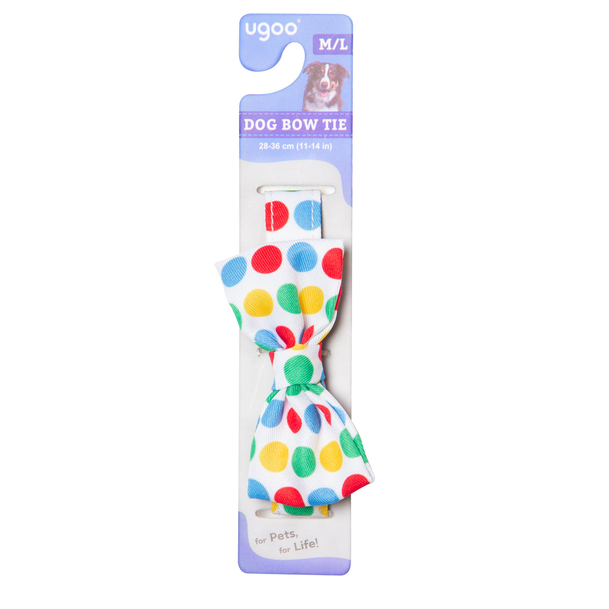 Adjustable Polka Bow-Tie Dog Collar - M