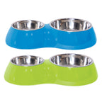 Melamine Double Diner with Stainless Steel Bowls - Assorted - M (400ml)