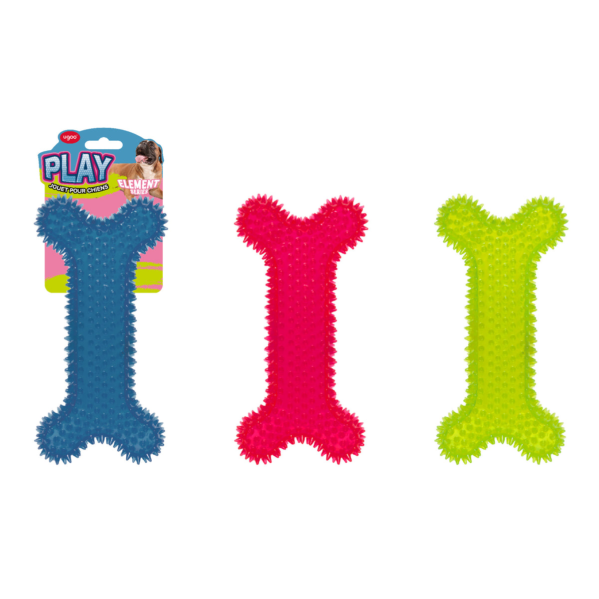 TPR Spiky Bone 3 Assorted 29cm