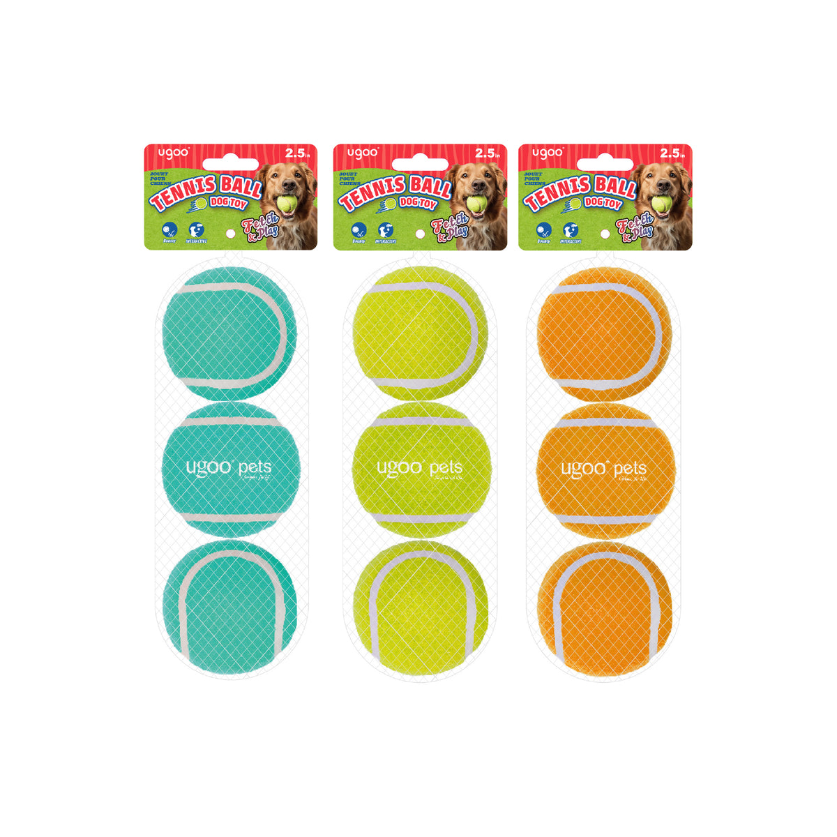 Tennis Ball 3pk 3 Assorted