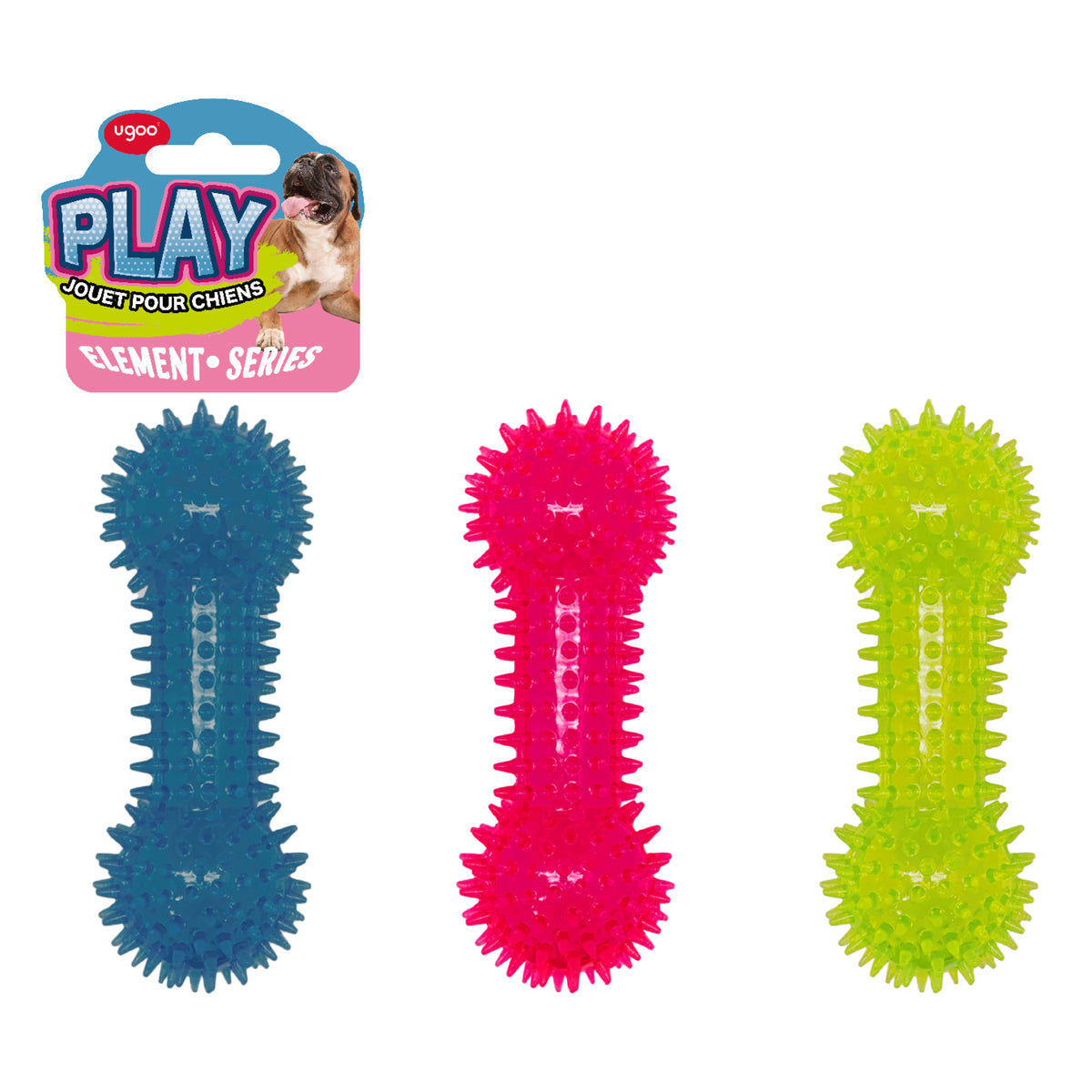 TPR Spiky Dumbbell 3 Assorted