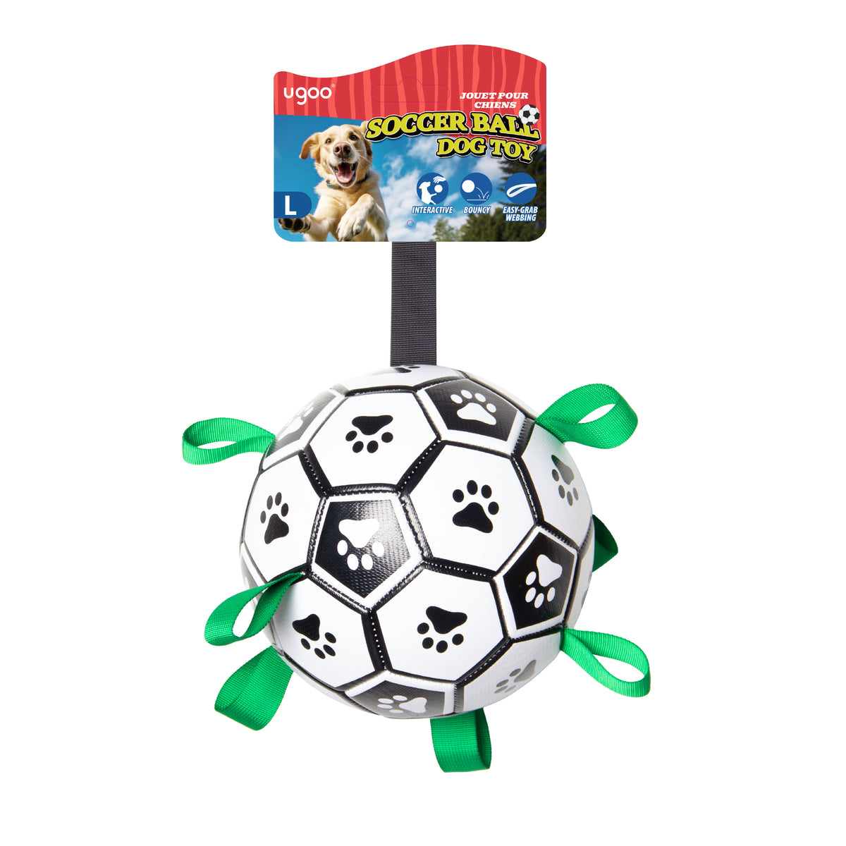Dog Soccer Ball Toy with Straps 18cm