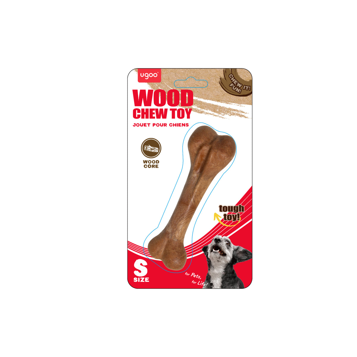 Wood Bone Chew Toy (Style A) - S