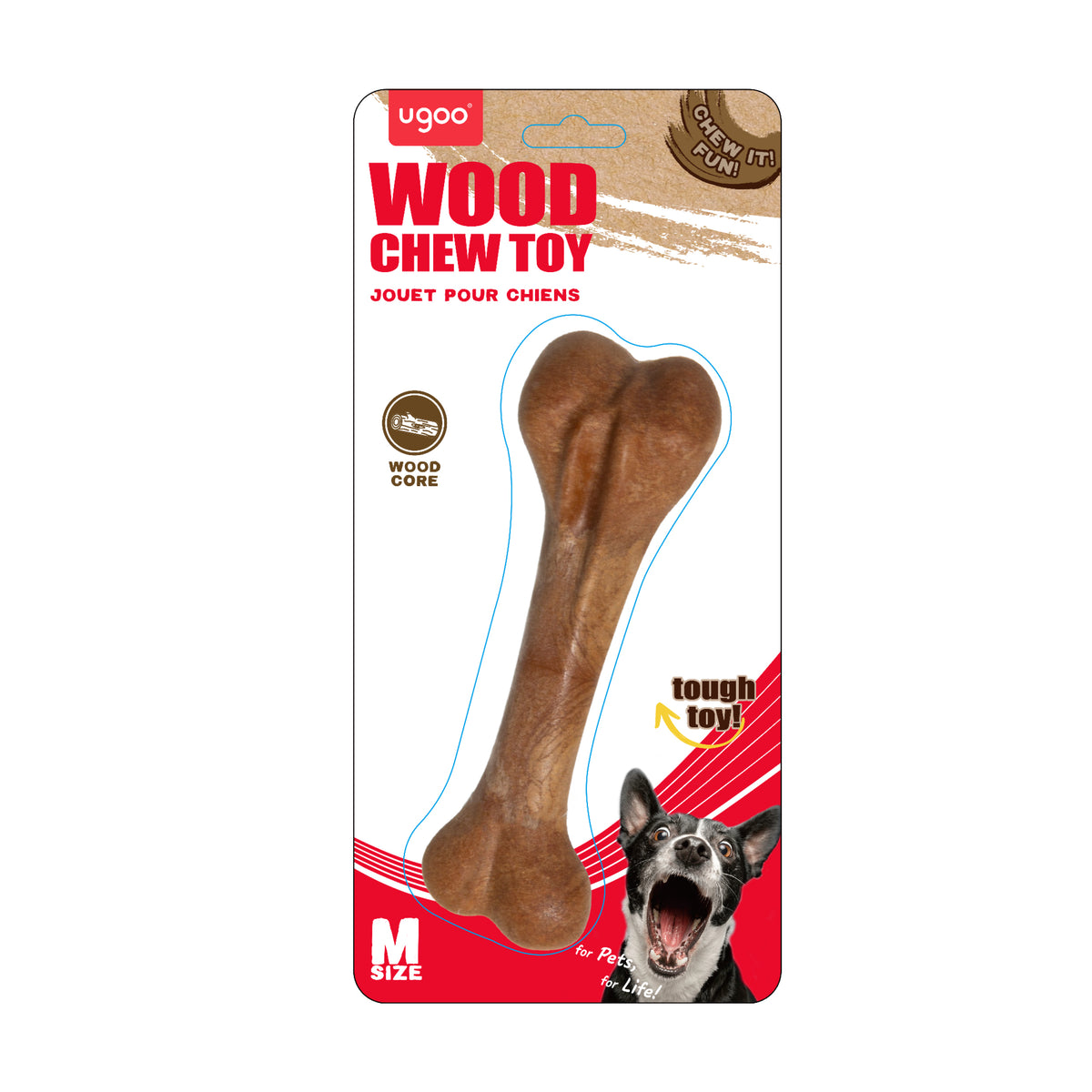Wood Bone Chew Toy (Style A) - M