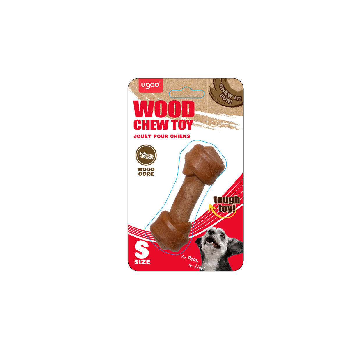 Wood Bone Chew Toy (Style B) - S