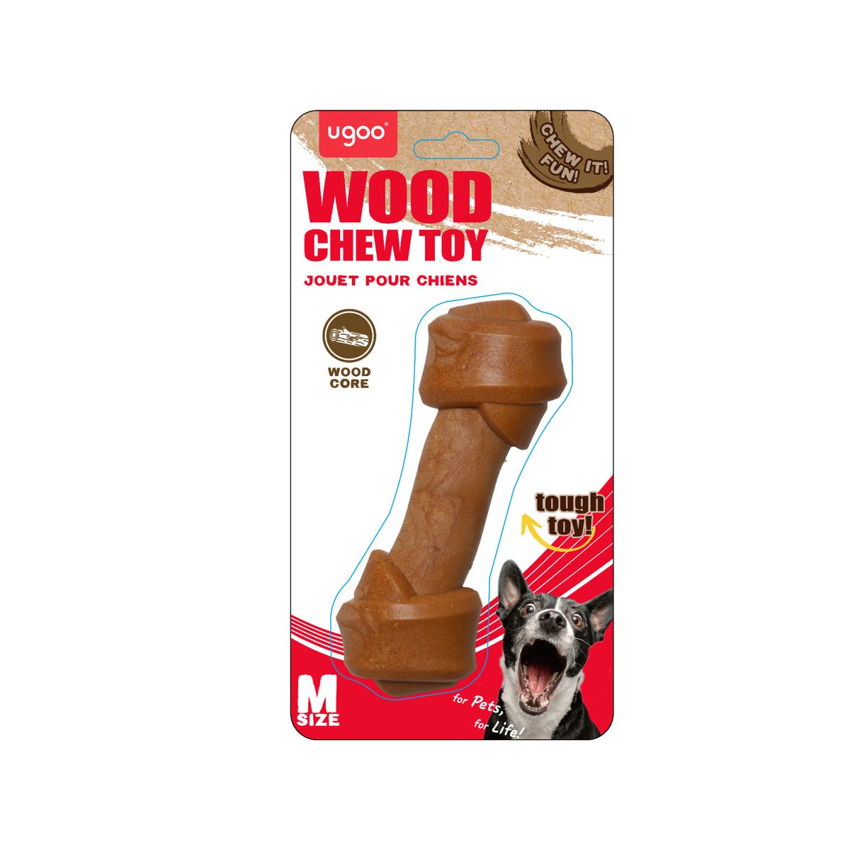 Wood Bone Chew Toy (Style B) - M