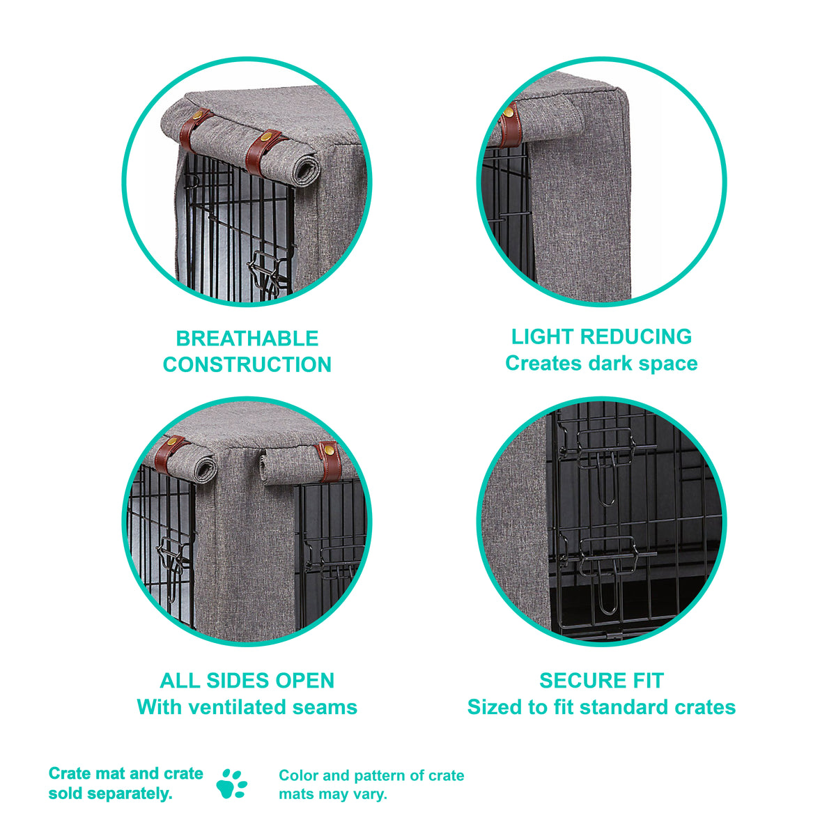 Fabric Dog Crate Cover - 48in - Additional Image 2