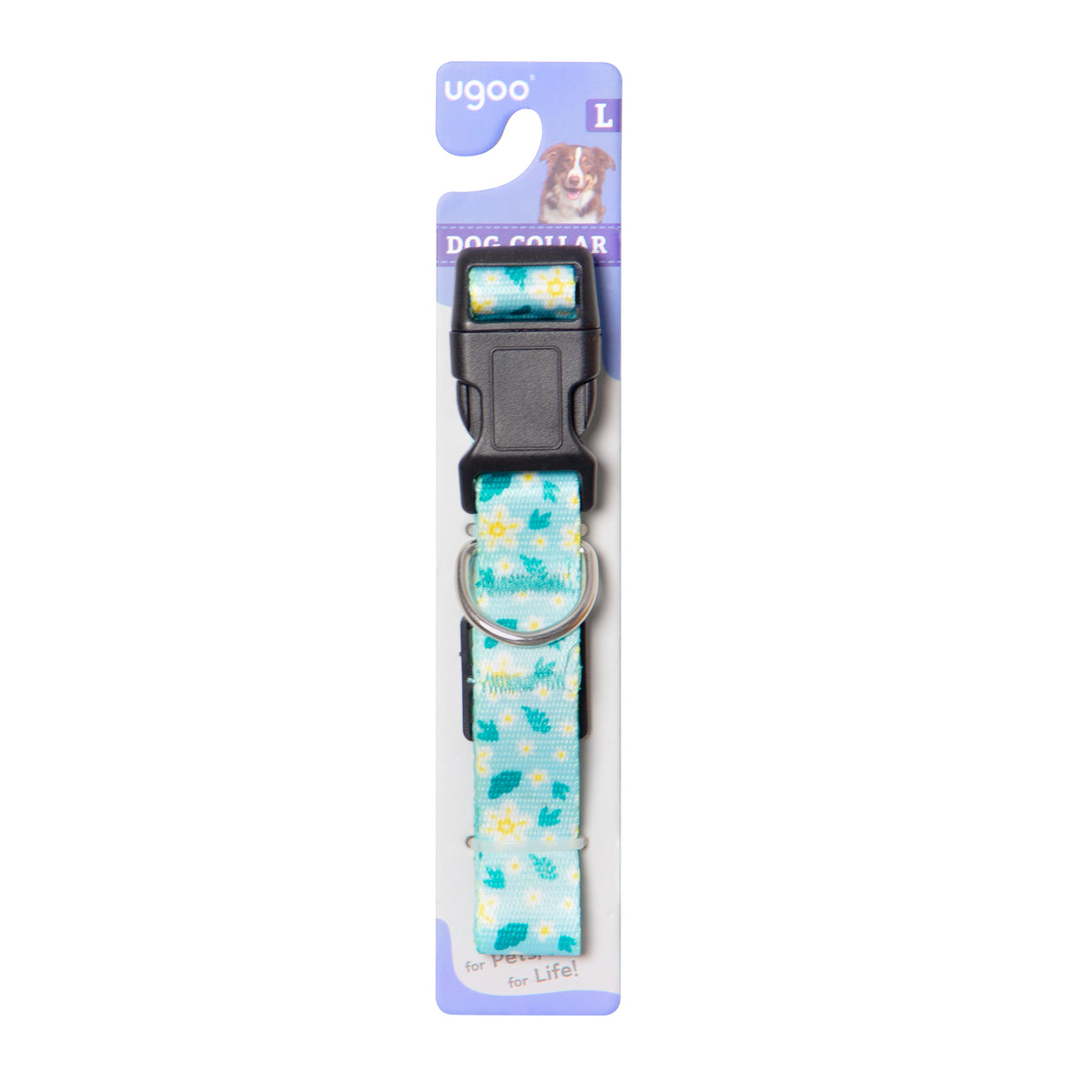 Adjustable Floral Dog Collar - L