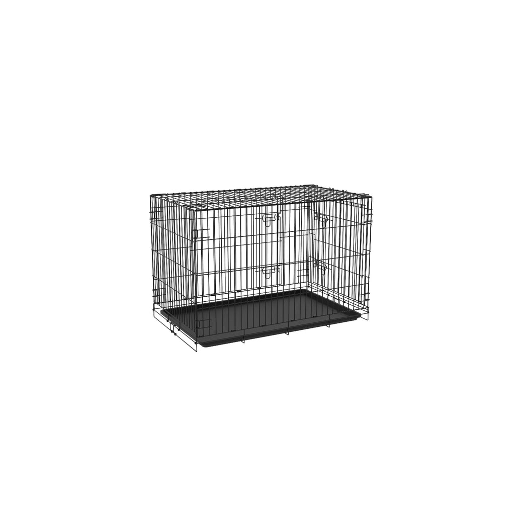 Double Door Folding Dog Crate - 24in