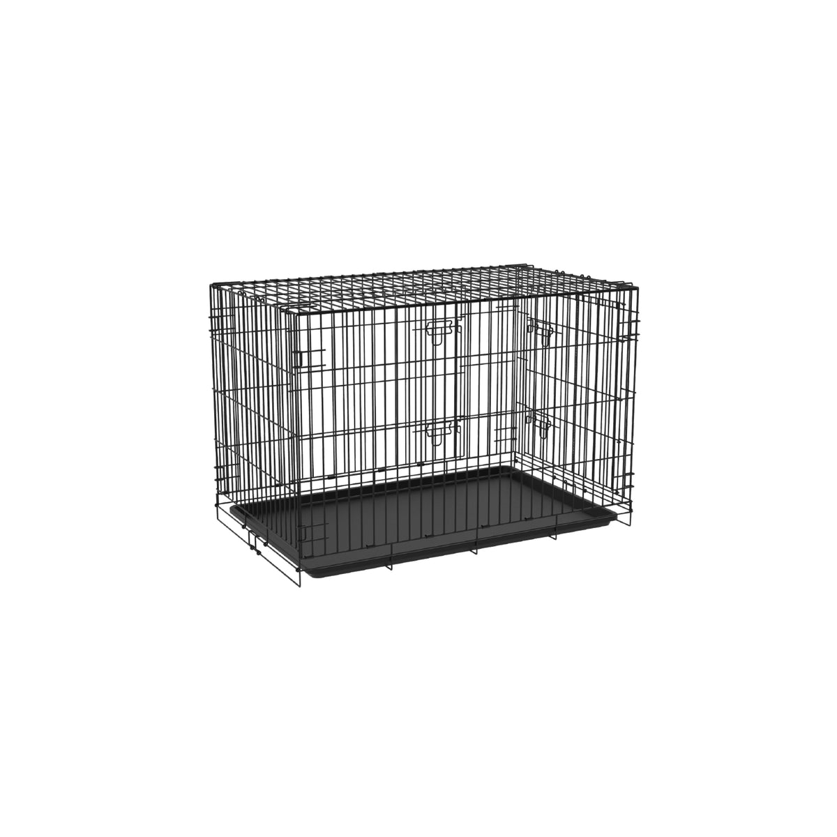 Double Door Folding Dog Crate - 30in