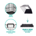Double Door Folding Dog Crate - 42in - Additional Image 1