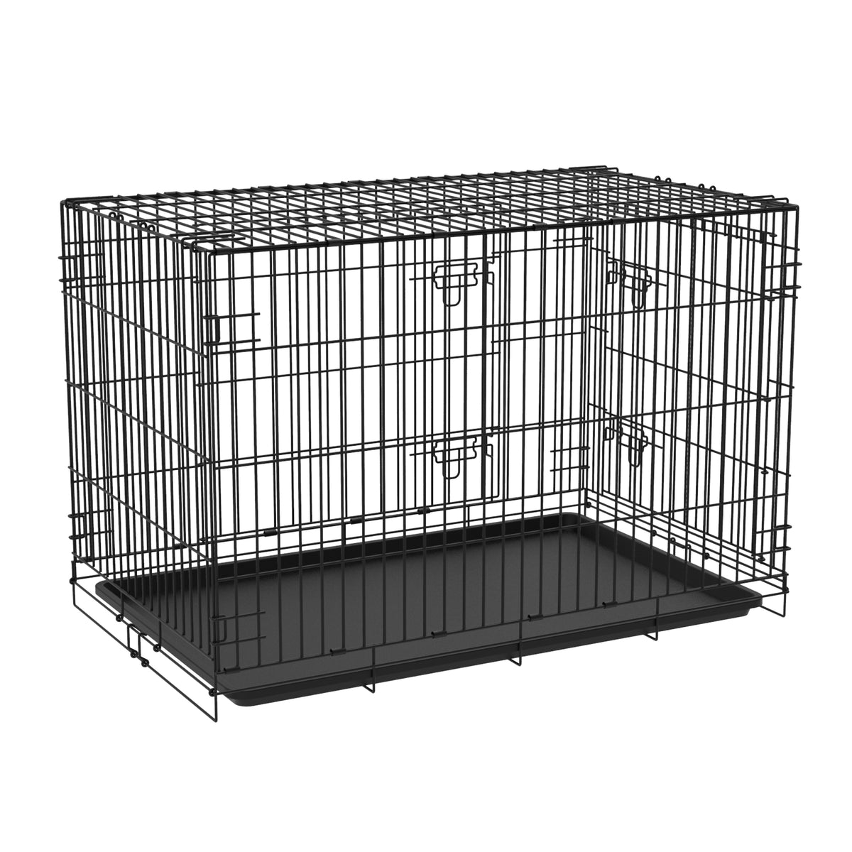 Double Door Folding Dog Crate - 42in