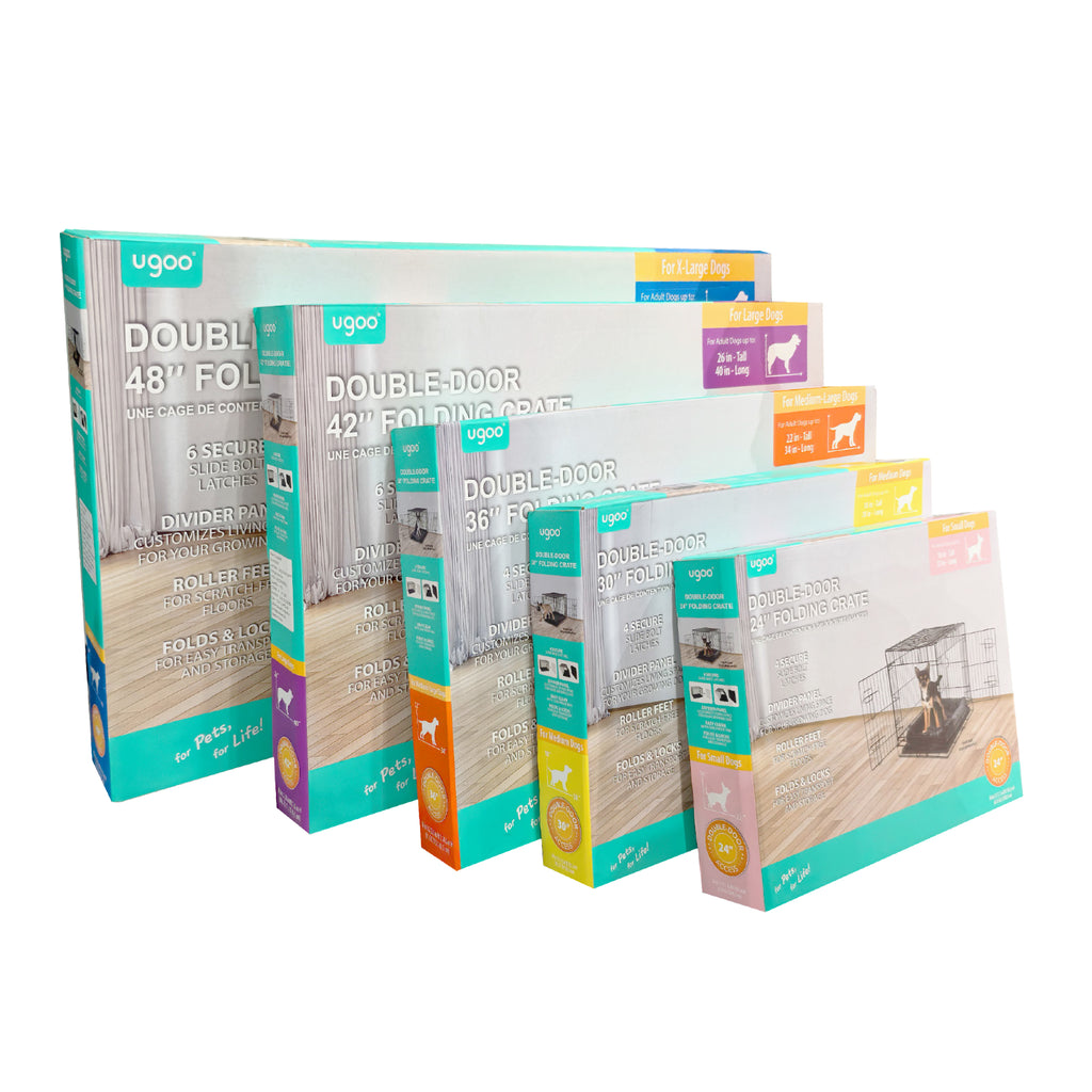 Double Door Folding Dog Crate - 48in - Additional Image 1