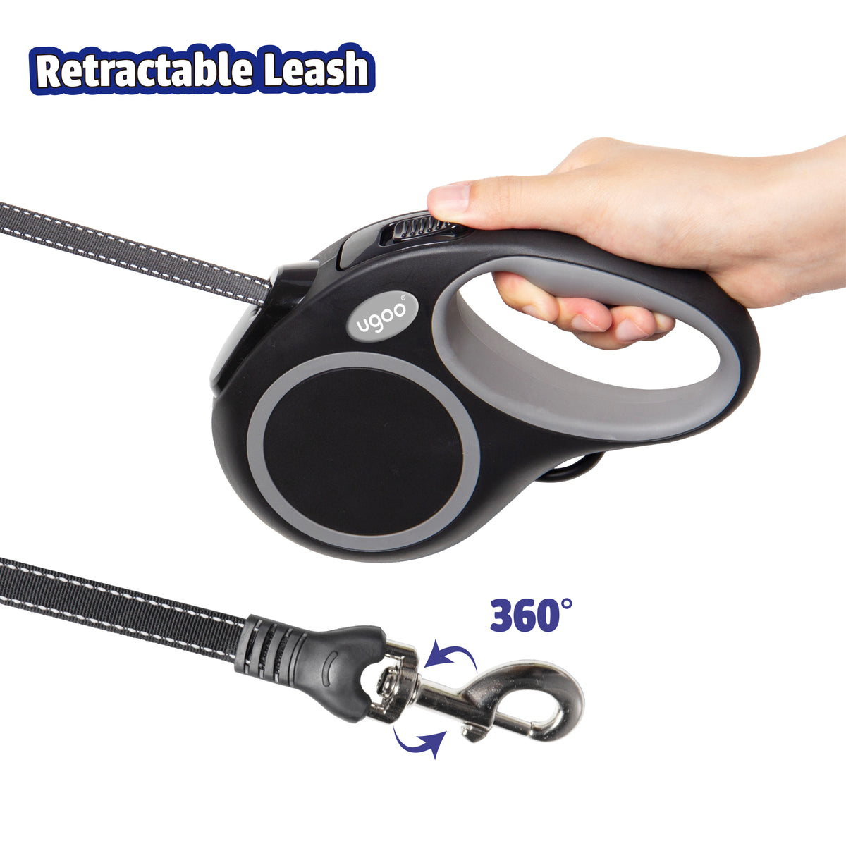 Retractable Tape Leash for Dog & Cat - 3m / up to 12kg - Additional Image 1