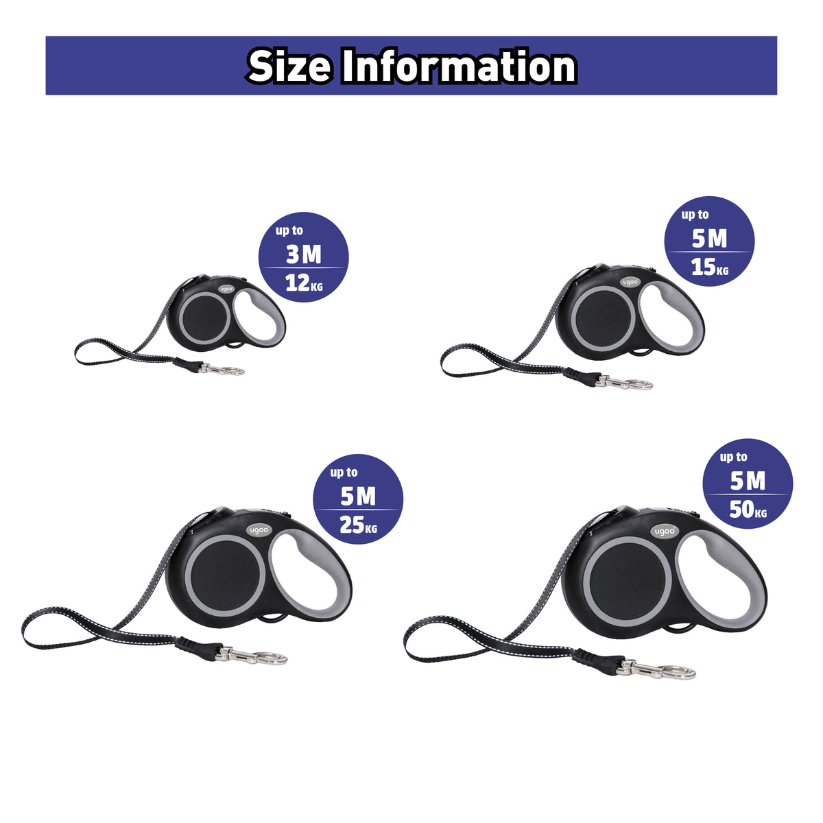 Retractable Tape Leash for Dog & Cat - 3m / up to 12kg - Additional Image 3