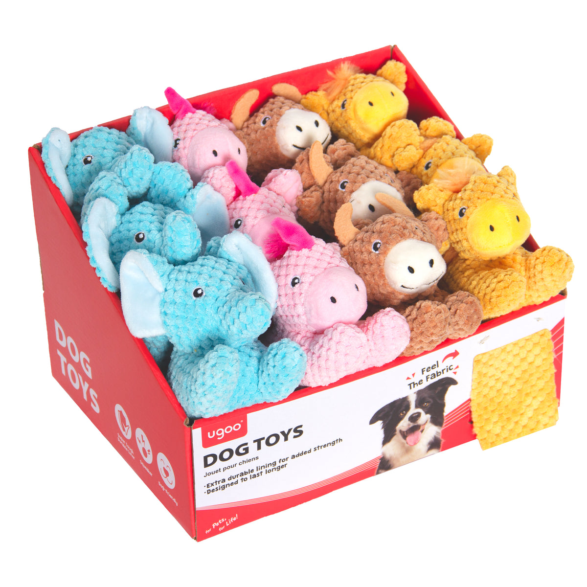 Dog Plush Animal 4 Assorted