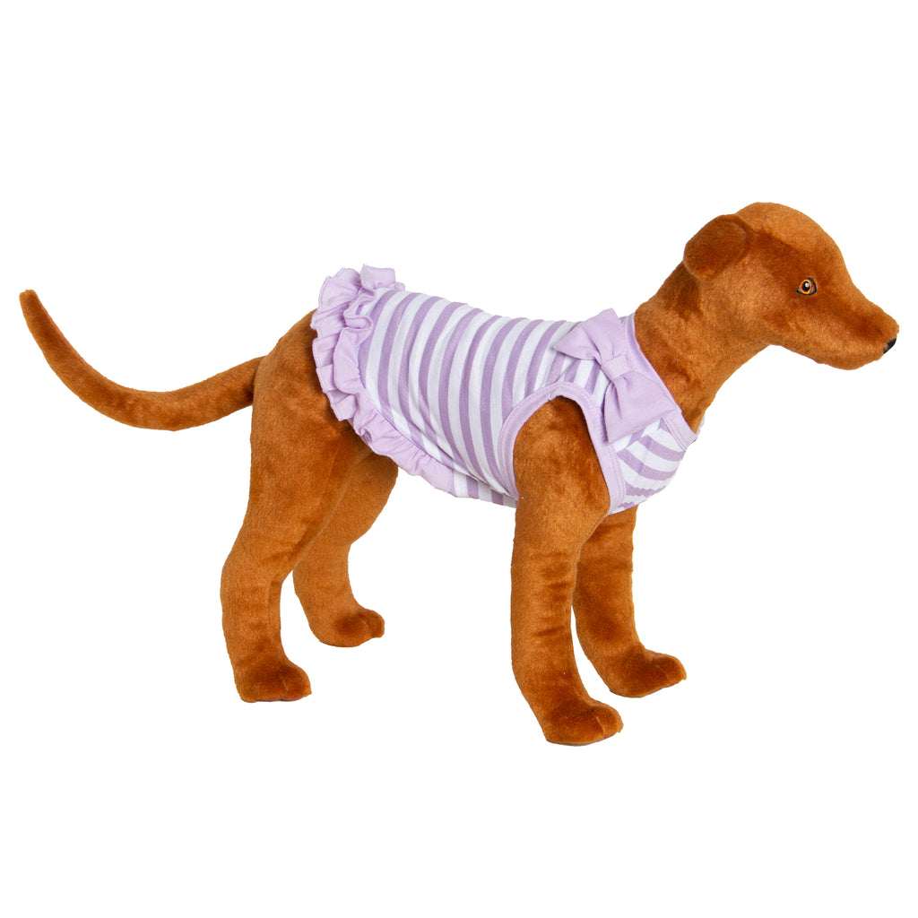 Striped Ruffle Dog Dress - S - Additional Image 1