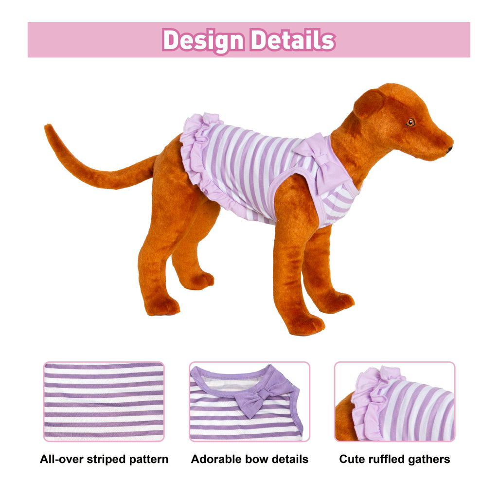 Striped Ruffle Dog Dress - S - Additional Image 2