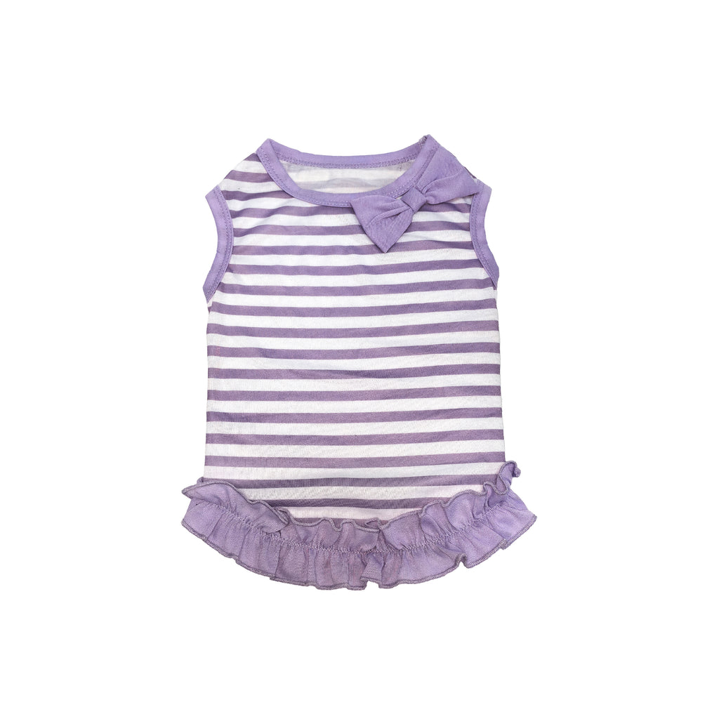 Striped Ruffle Dog Dress - S