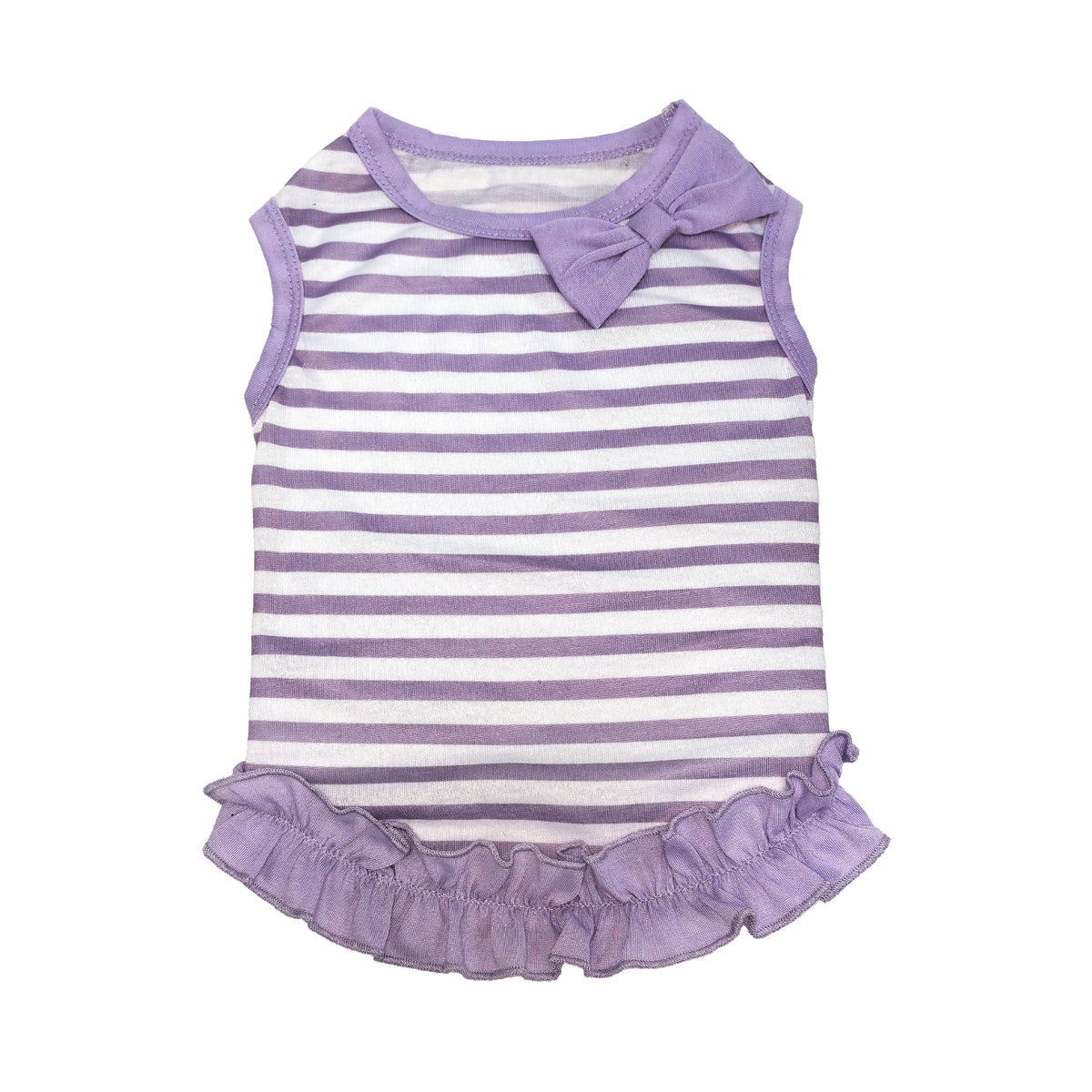 Striped Ruffle Dog Dress - M