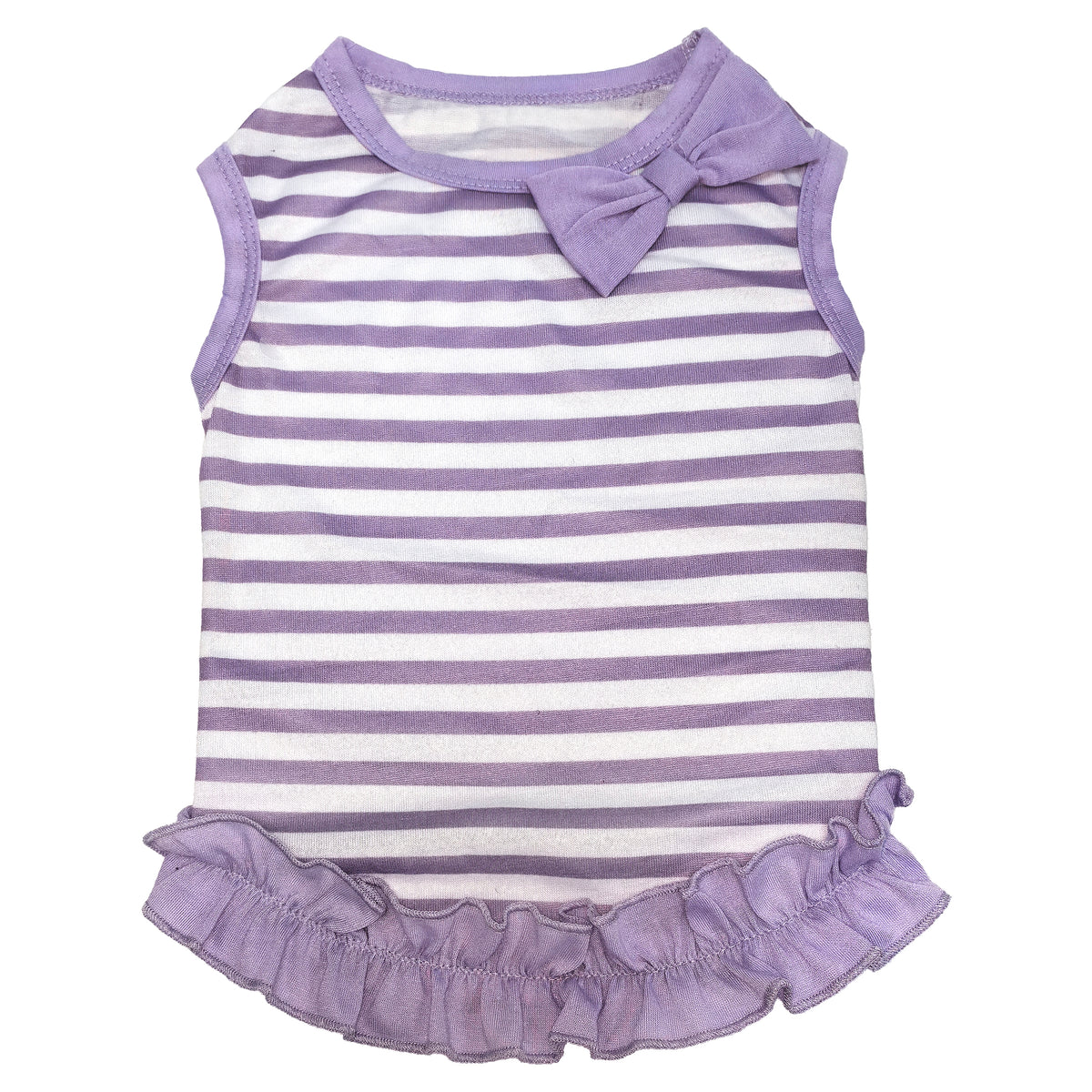 Striped Ruffle Dog Dress - L