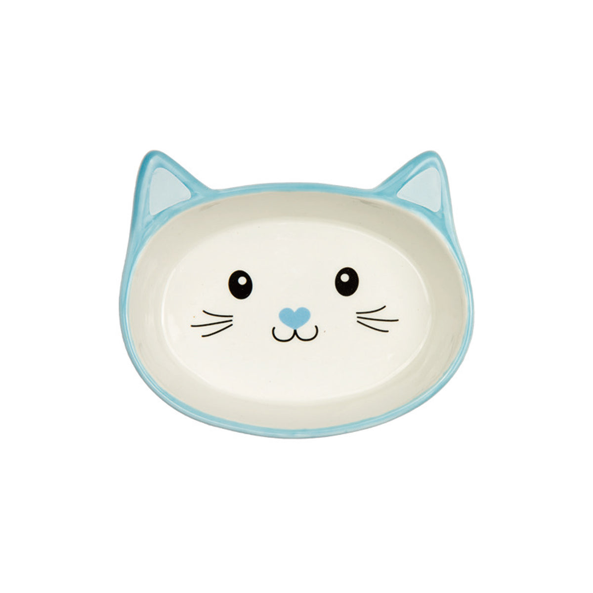 Cat Face Ceramic Cat Plate 200ml - White
