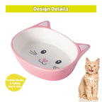 Cat Face Ceramic Cat Plate 200ml - Pink - Additional Image 1