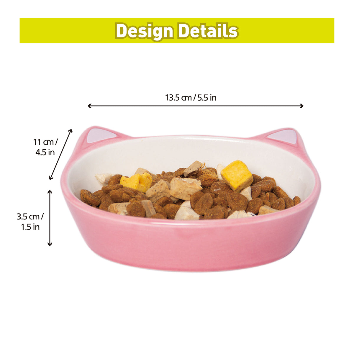 Cat Face Ceramic Cat Plate 200ml - Pink - Additional Image 2