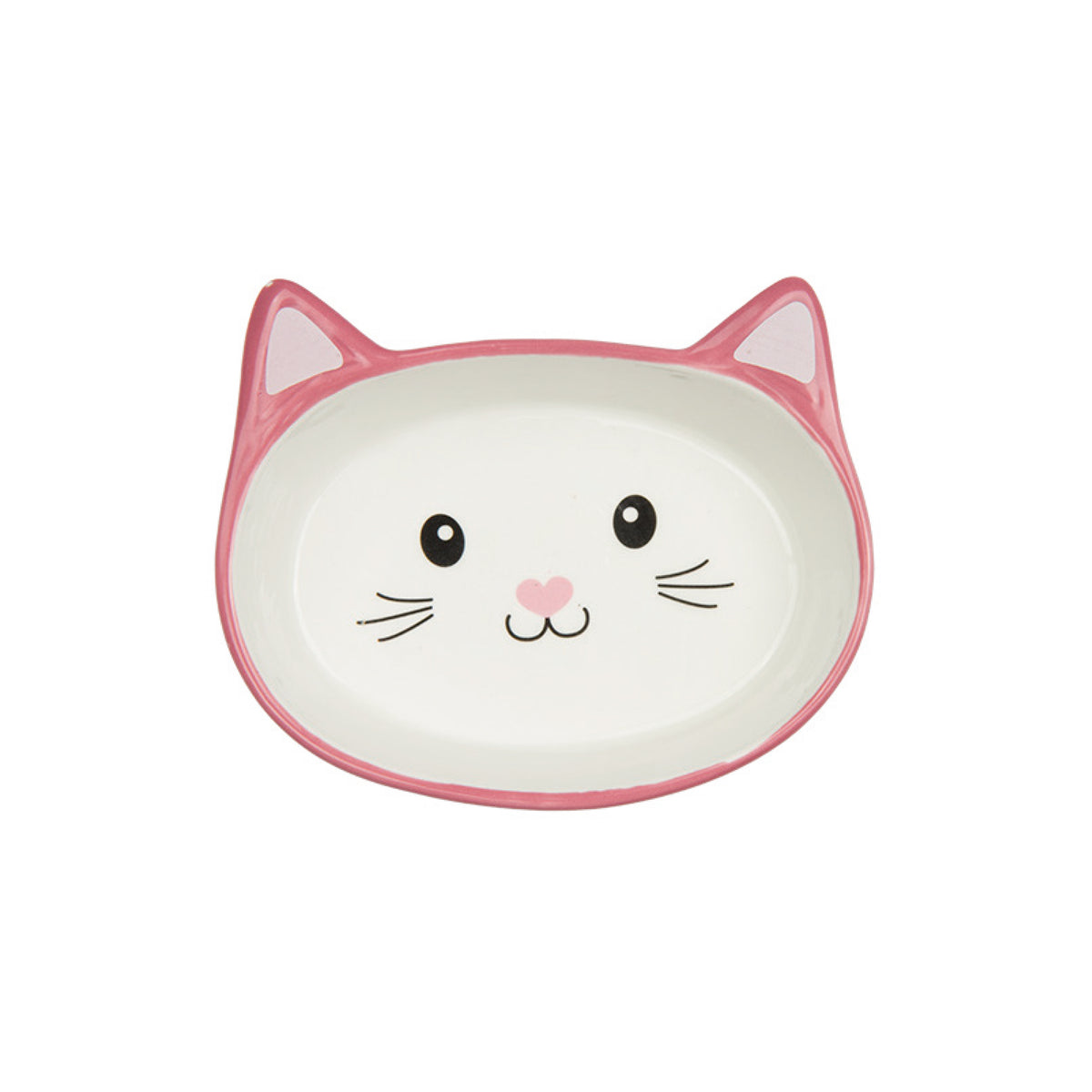 Cat Face Ceramic Cat Plate 200ml - Pink