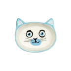 Cat Face Ceramic Cat Plate 200ml - Blue