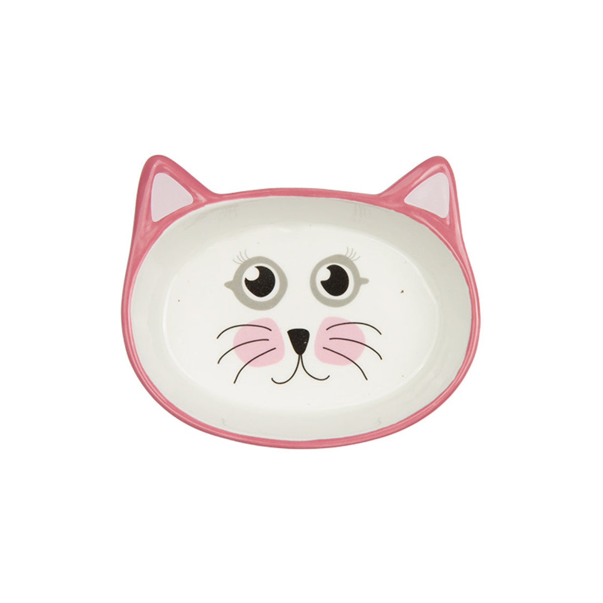 Cat Face Ceramic Cat Plate 200ml - White