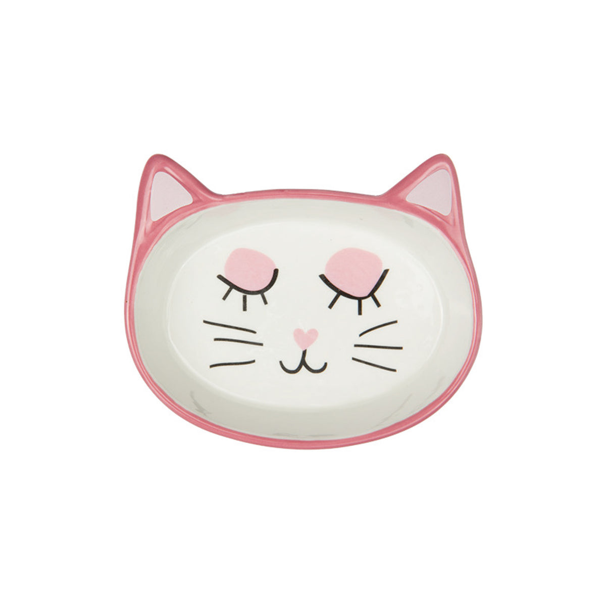 Cat Face Ceramic Cat Plate 200ml - Blue