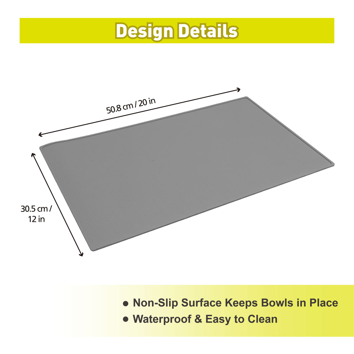 Pet Silicone Feeding Mat Grey - Additional Image 1