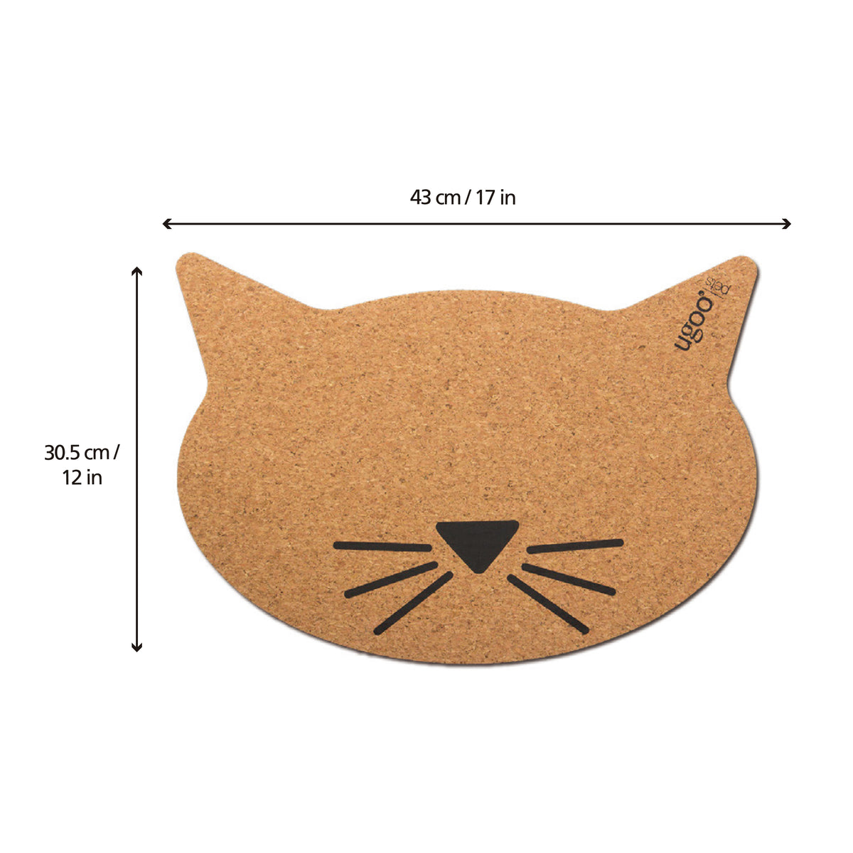 Pet Cork Feeding Mat Cat Face - Additional Image 1