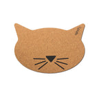 Pet Cork Feeding Mat Cat Face