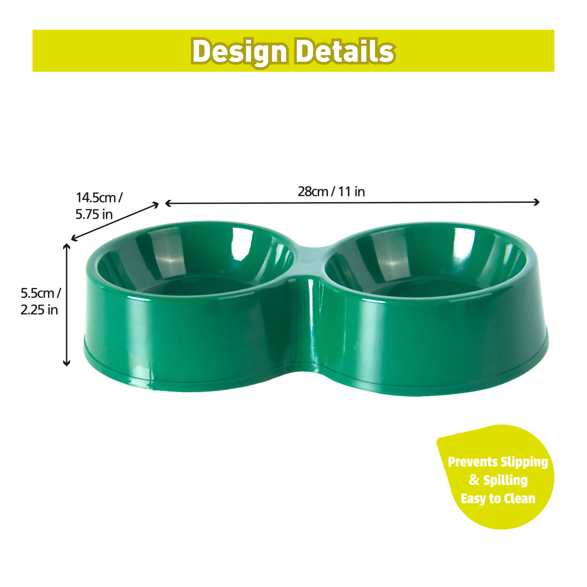Plastic Double Pet Bowl - 500ml - Additional Image 1