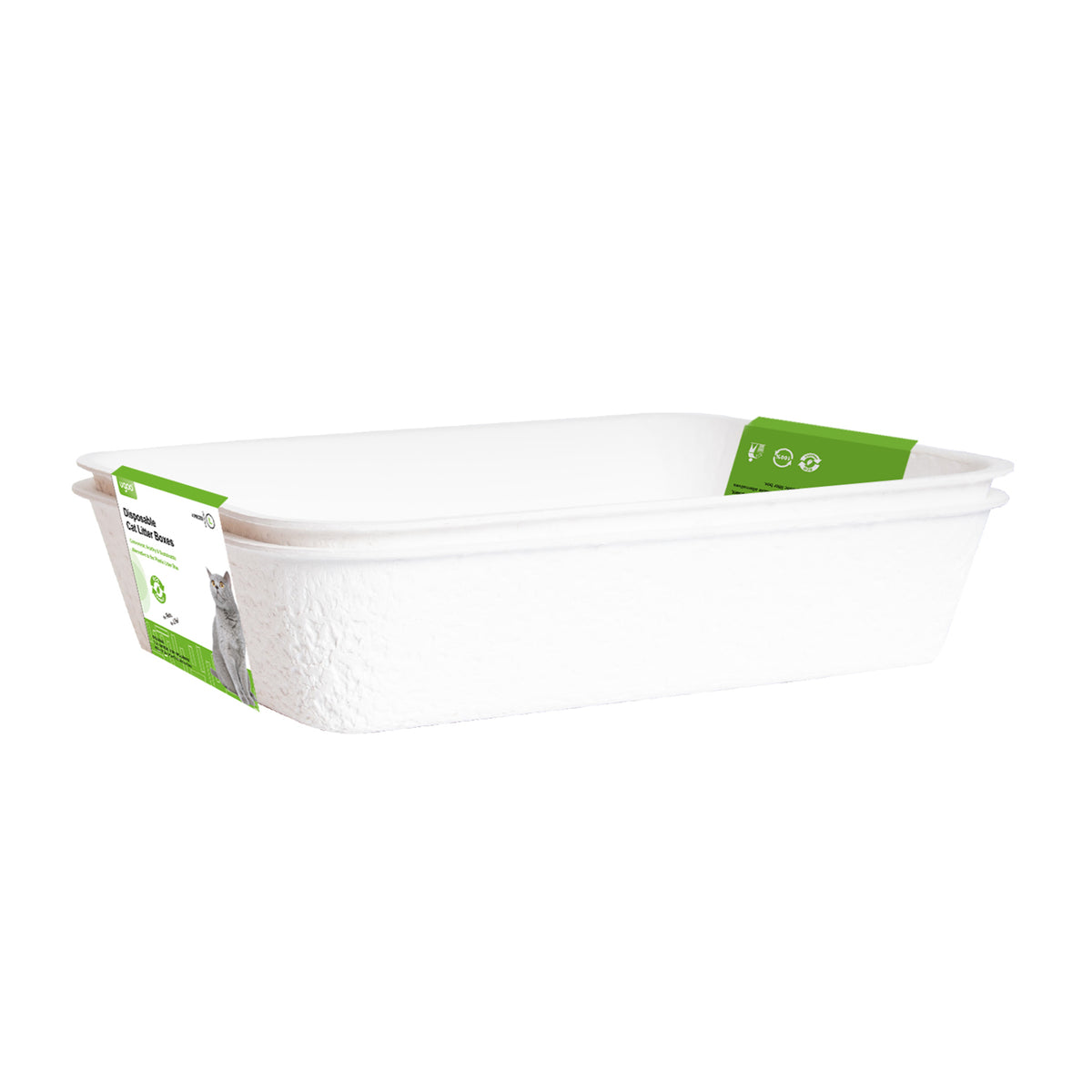 Disposable Litter Pan 2pk - Bagasse - L