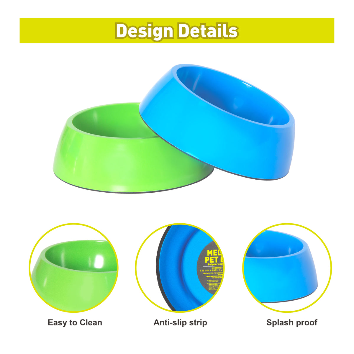 Melamine Pet Bowl - Assorted Colours - S (235ml) - Additional Image 2