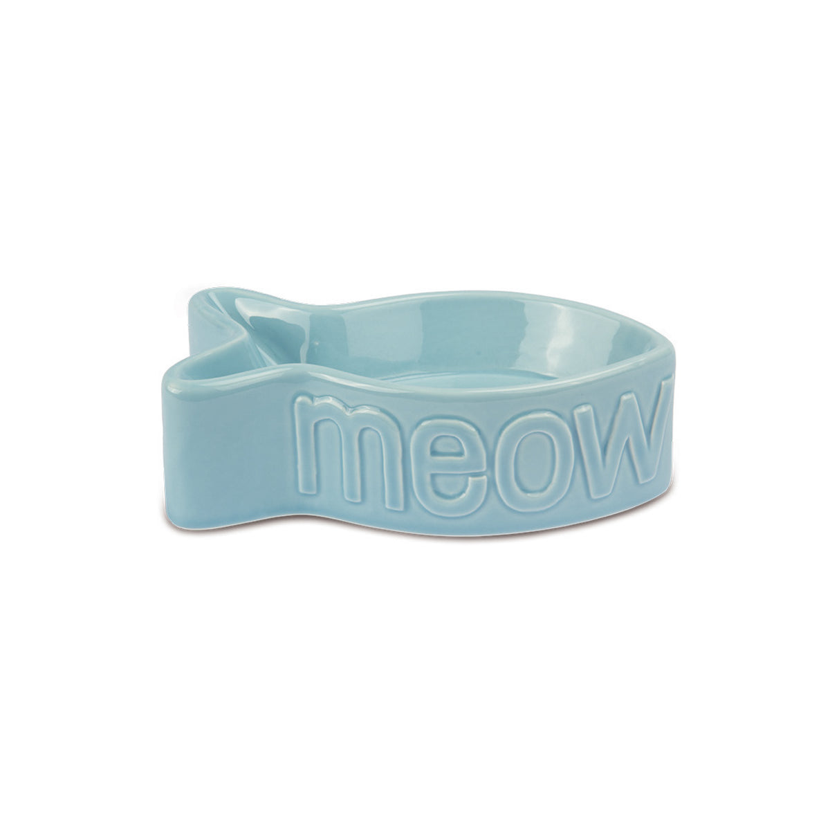Fish Ceramic Cat Plate 210ml - Blue